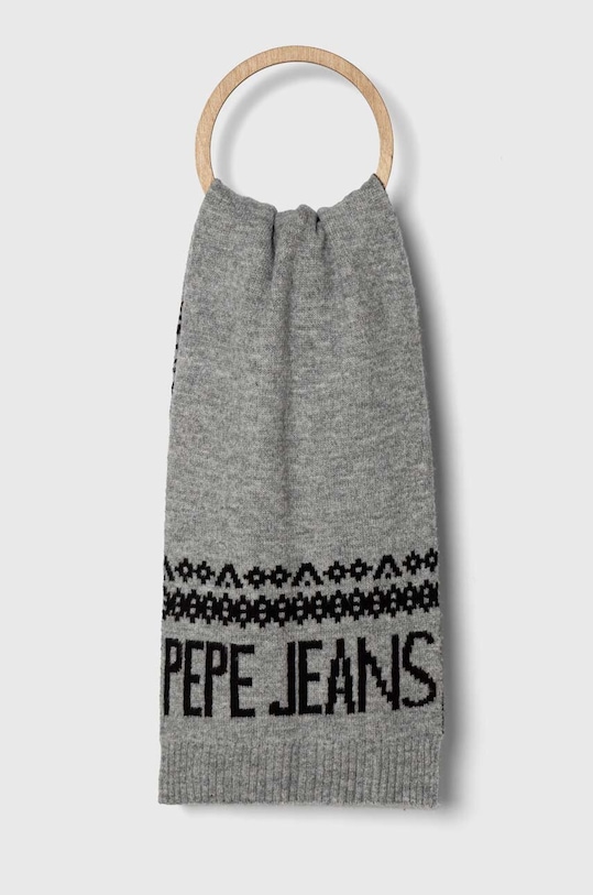 Šál Pepe Jeans pletenina sivá PL060194.0AA