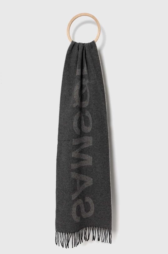 Вълнен шал Samsoe Samsoe вълна сив U23300004
