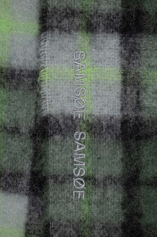 Samsoe Samsoe wool scarf U23300003 green AW24