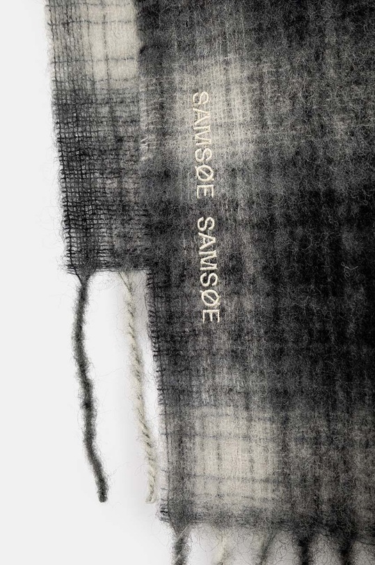 Samsoe Samsoe szalik wełniany U23300003 szary AW24