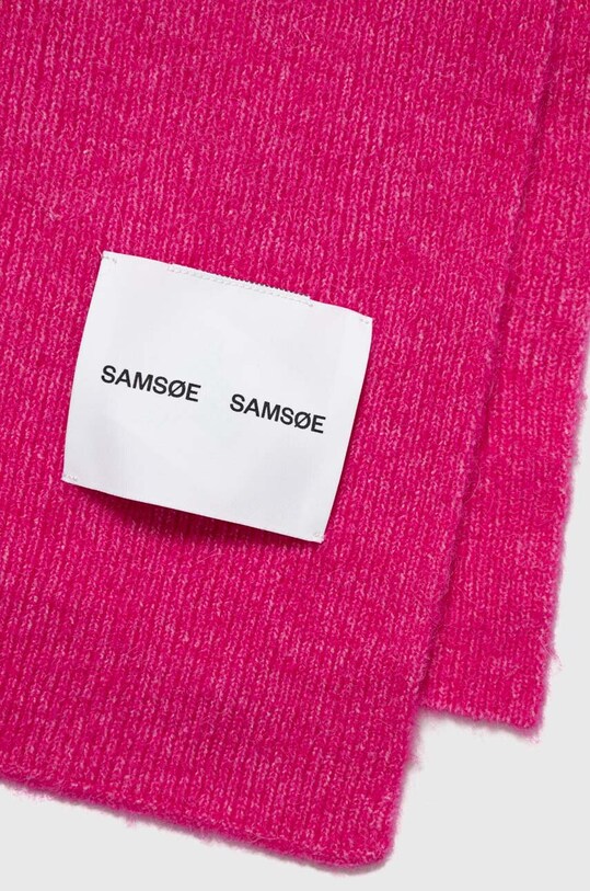 Samsoe Samsoe szalik wełniany F22400229 różowy AW23