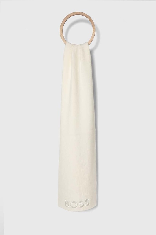 Вовняний шарф BOSS вовна бежевий 50497861