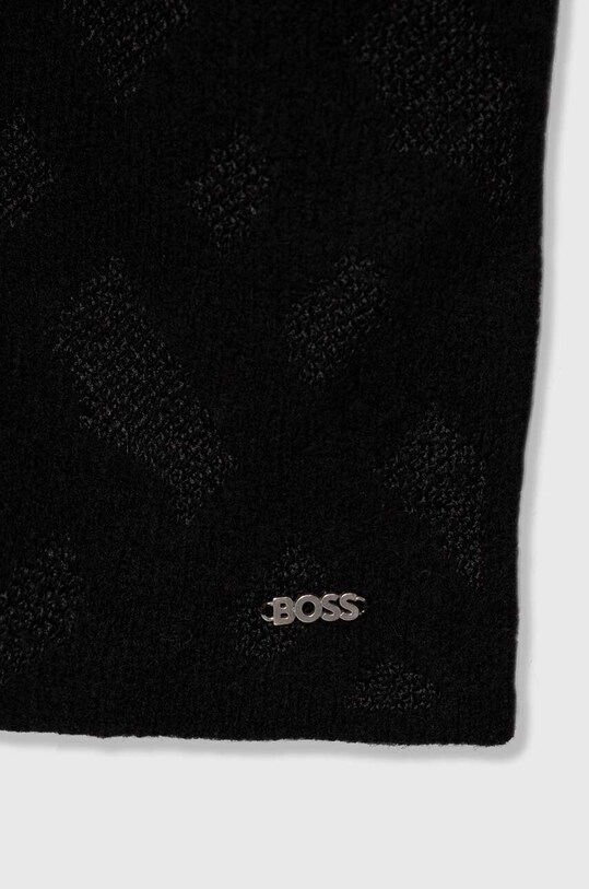 Šál s prímesou vlny BOSS 50501058 čierna AW23