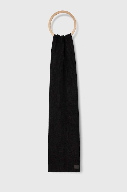 Šátek z vlněné směsi AllSaints pletenina černá AS101347