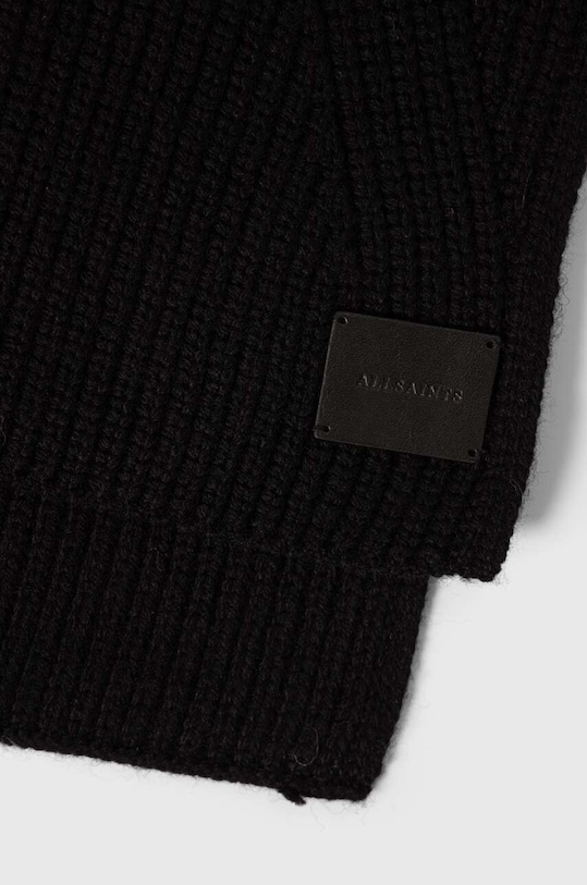 Šátek z vlněné směsi AllSaints AS101347 černá AW24