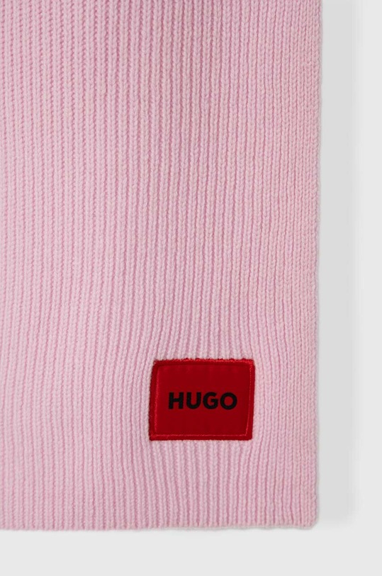 HUGO szalik wełniany 50502605 różowy AW24