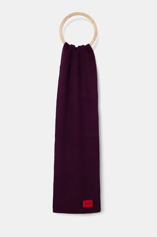 HUGO esarfa de lana tricotaj violet 50502605