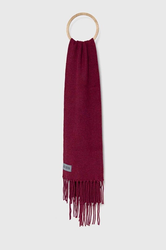 Guess szalik z domieszką wełny dzianina fioletowy AW9961.WOL03