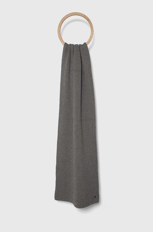 Tommy Hilfiger esarfa din amestec de casmir tricotaj gri AW0AW15348
