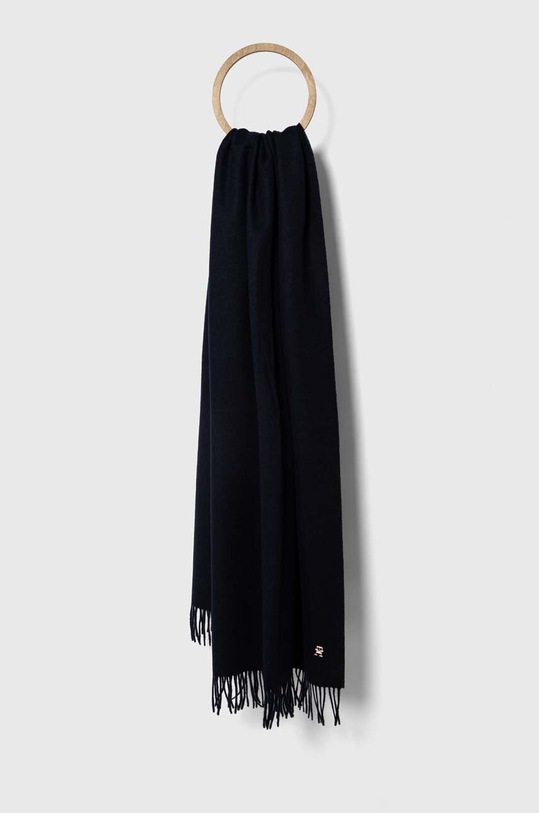 Tommy Hilfiger szalik wełniany wełna granatowy AW0AW15349