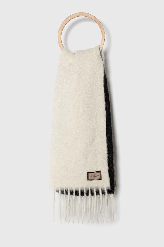 Karl Lagerfeld szalik wełniany wełna biały 236W3307