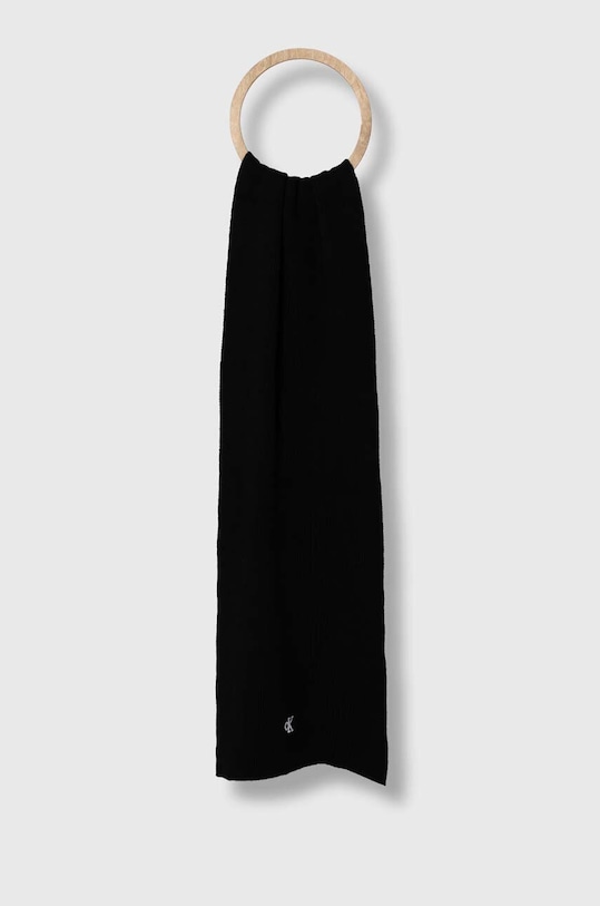 Calvin Klein Jeans szalik z domieszką wełny dzianina czarny K60K611265