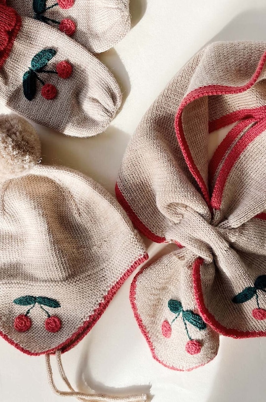 Konges Sløjd esarfa de lana pentru copii KS6481 bej