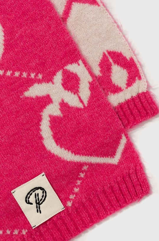 Pinko Up szalik z domieszką wełny F3PIJGSC205 różowy AW23
