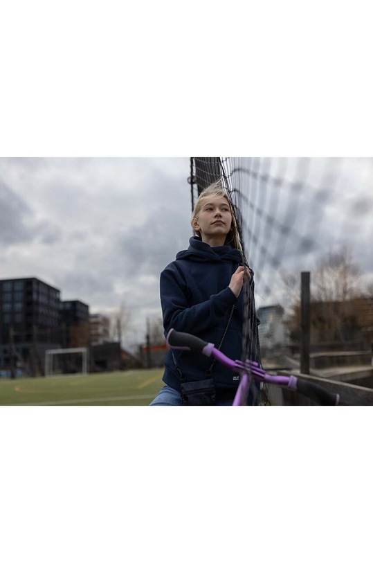 Chłopiec Jack Wolfskin komin dziecięcy SPIRIT FLEECE 1911171 granatowy