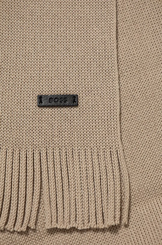 Μάλλινο κασκόλ BOSS 50495340 μπεζ NC25