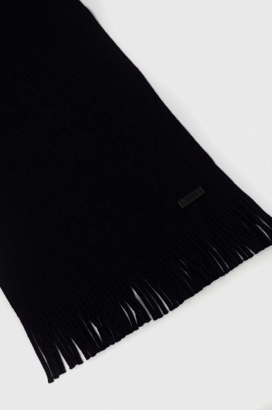 BOSS szalik wełniany Albas 50495340 granatowy NC25