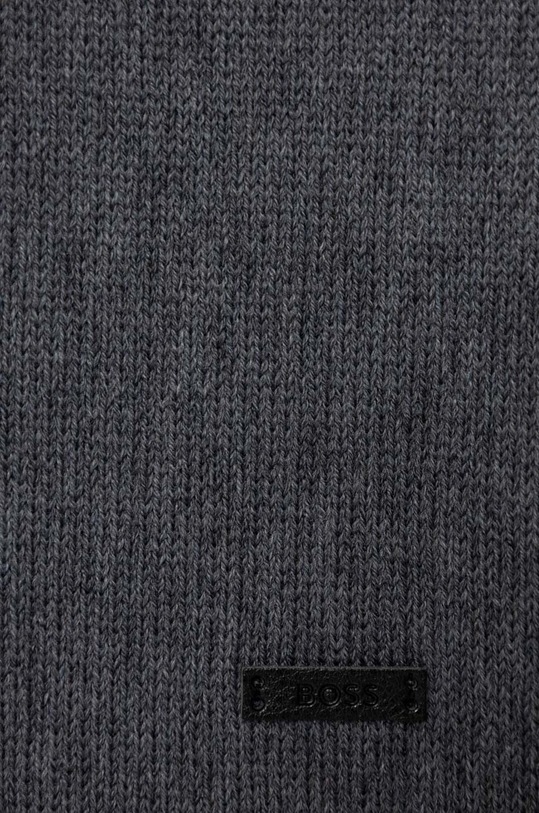 Μάλλινο κασκόλ BOSS 50495340 γκρί AW24