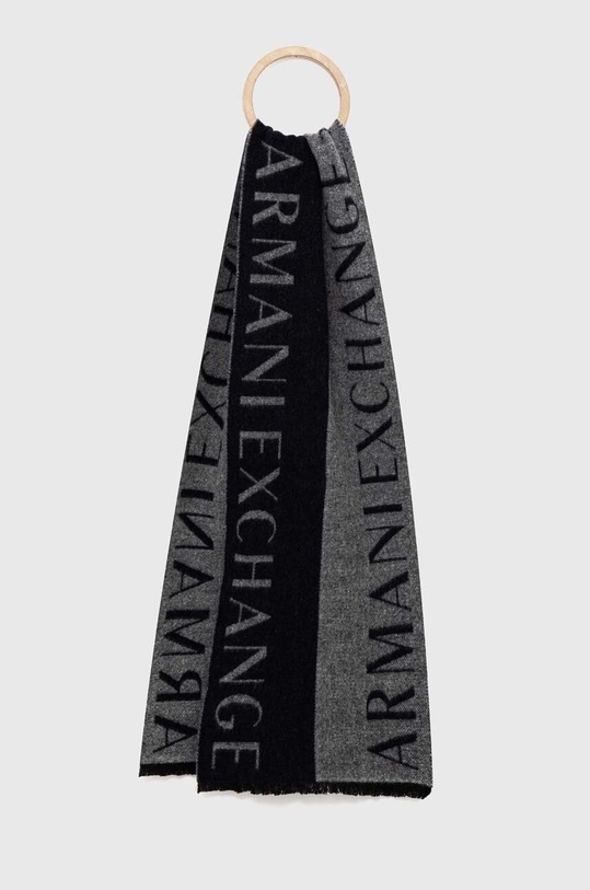 Vlnený šál Armani Exchange vlna modrá 954300.3F150