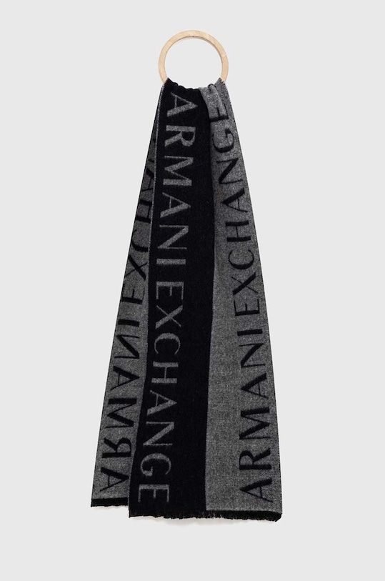 Vlnený šál Armani Exchange vlna modrá 954300.3F150
