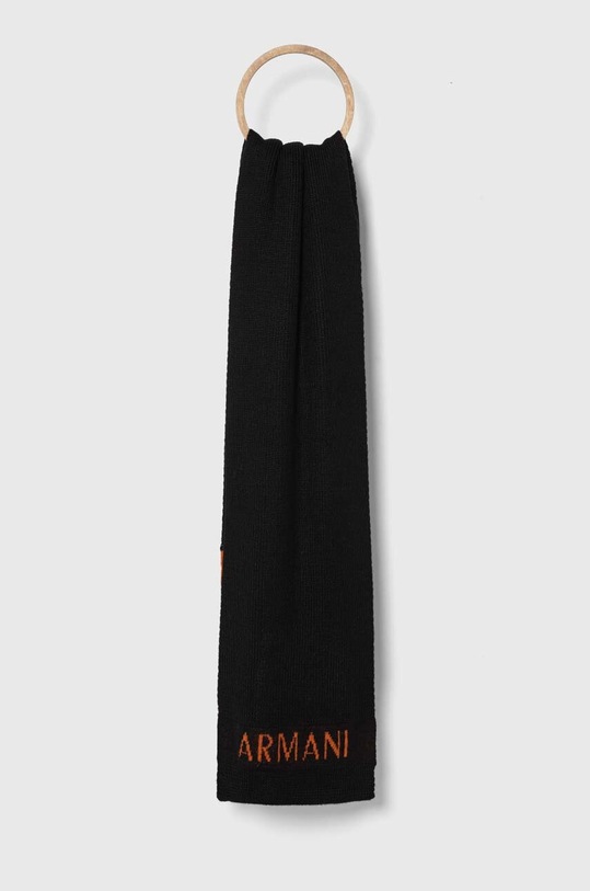 Armani Exchange szalik z domieszką wełny z domieszką wełny czarny 954603.3F301
