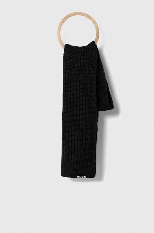 Akcesoria HUGO czapka i szalik wełniany 50501504 czarny