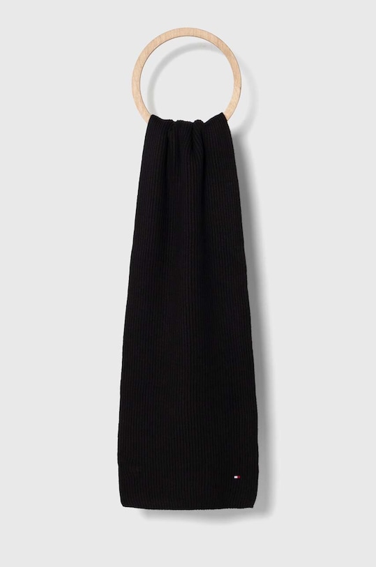 Tommy Hilfiger szalik z domieszką kaszmiru z domieszką wełny czarny AM0AM11480