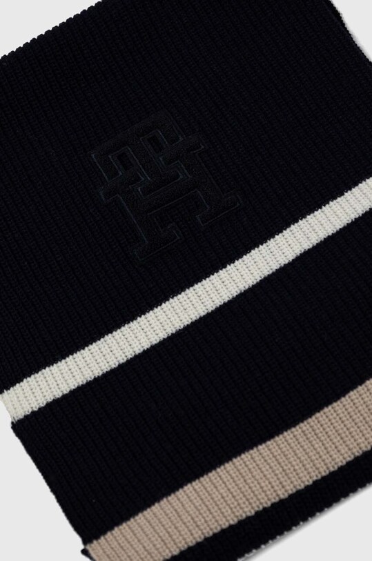 Шарф з домішкою вовни Tommy Hilfiger AM0AM11505 темно-синій AW23