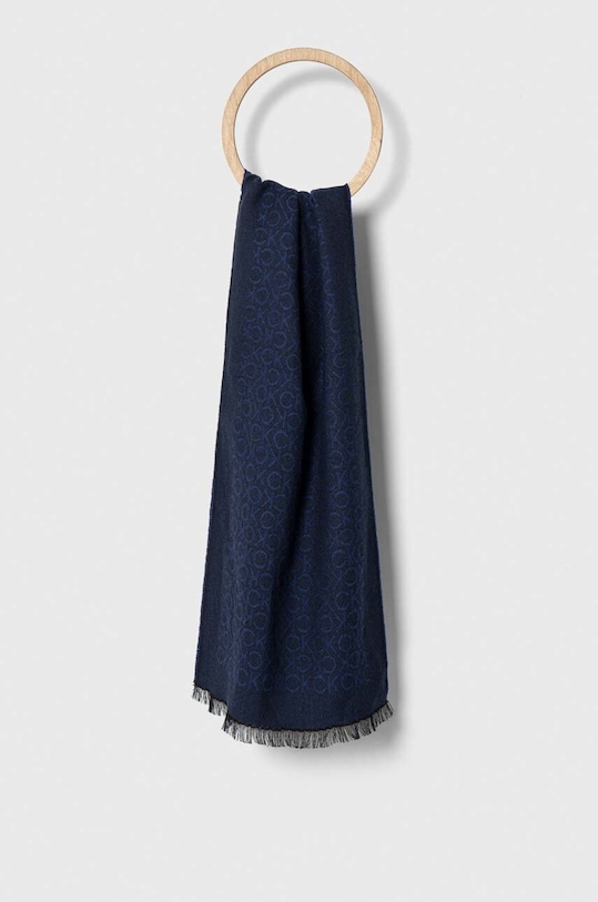 Вовняна шаль Calvin Klein тонкий темно-синій K50K509700