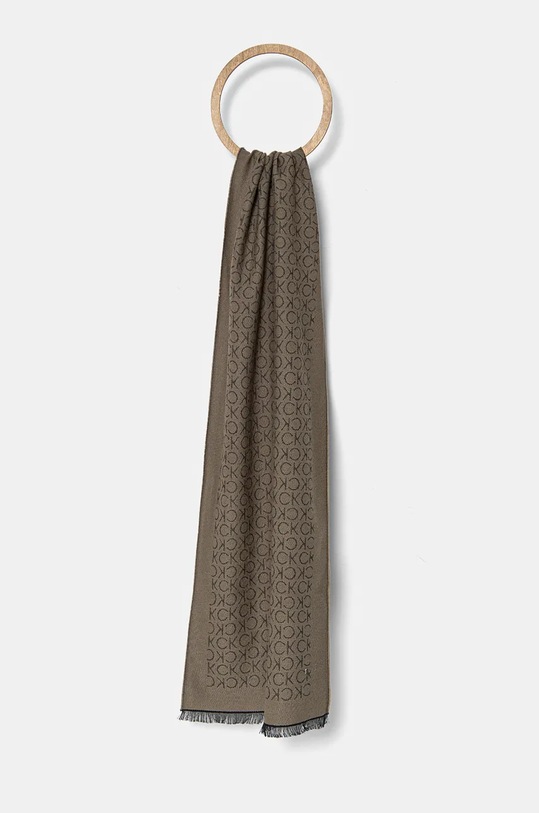 Μάλλινο κασκόλ Calvin Klein μαλλί γκρί K50K509700
