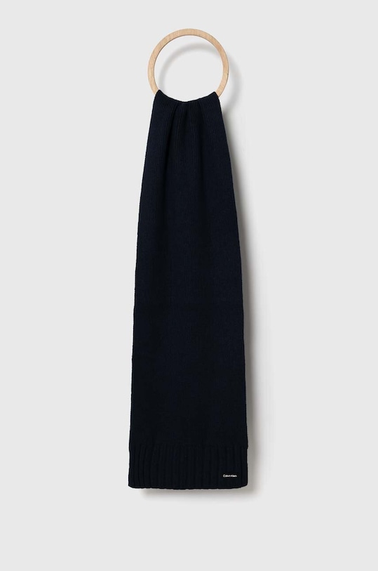 Calvin Klein szalik wełniany wełna granatowy K50K511006