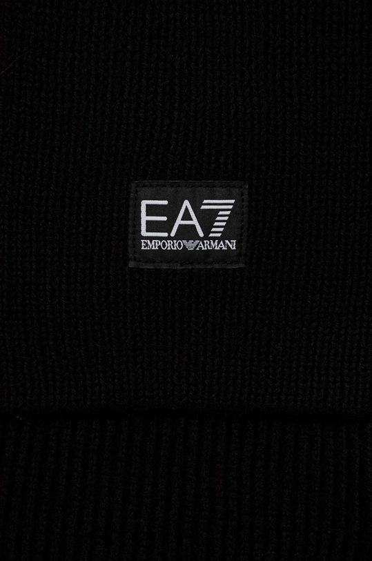 Šál s prímesou vlny EA7 Emporio Armani 240122.3F102 čierna AW23