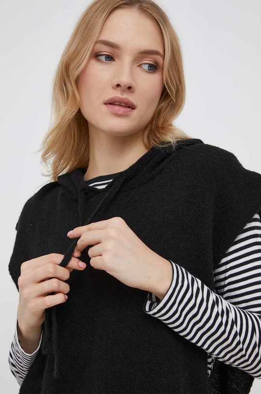 Γιλέκο από μείγμα μαλλιού Sisley μαύρο 103WMU00L.700