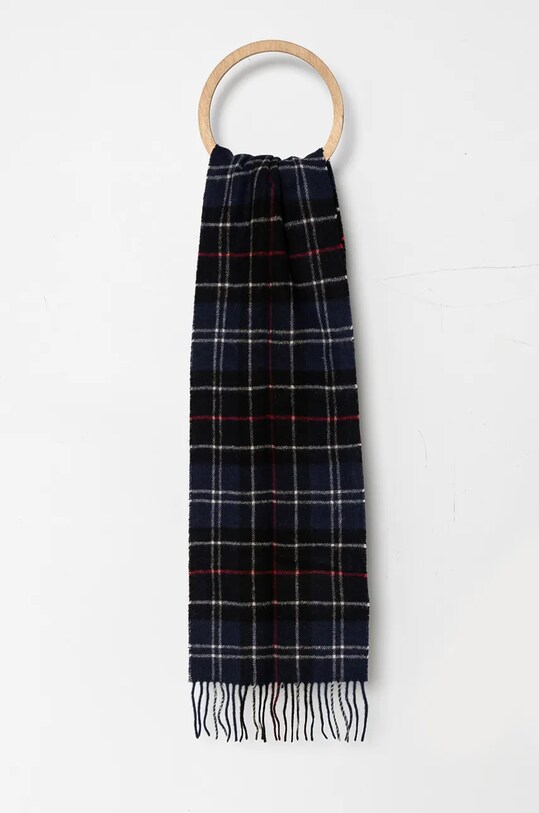 Barbour szalik wełniany wełna granatowy USC0001