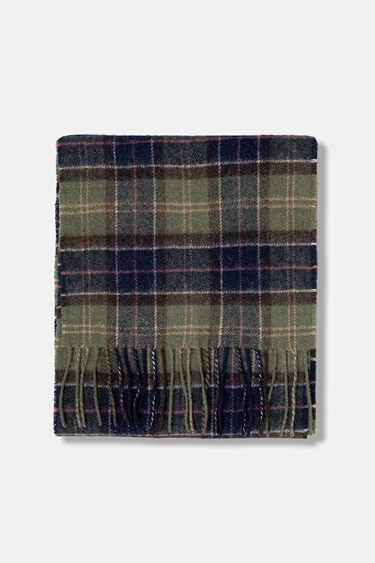 Barbour szalik wełniany USC0001 zielony AA00