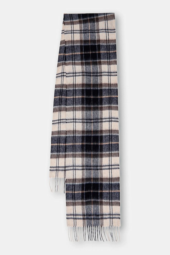 Barbour szalik wełniany tkanina brązowy USC0002