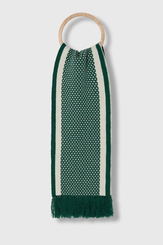 Drôle de Monsieur sciarpa in lana L'Écharpe Jacquard maglia verde C.SF109.WO018.GN