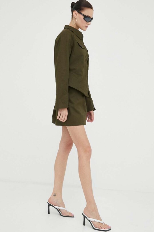 Résumé fustă din denim verde 18111003
