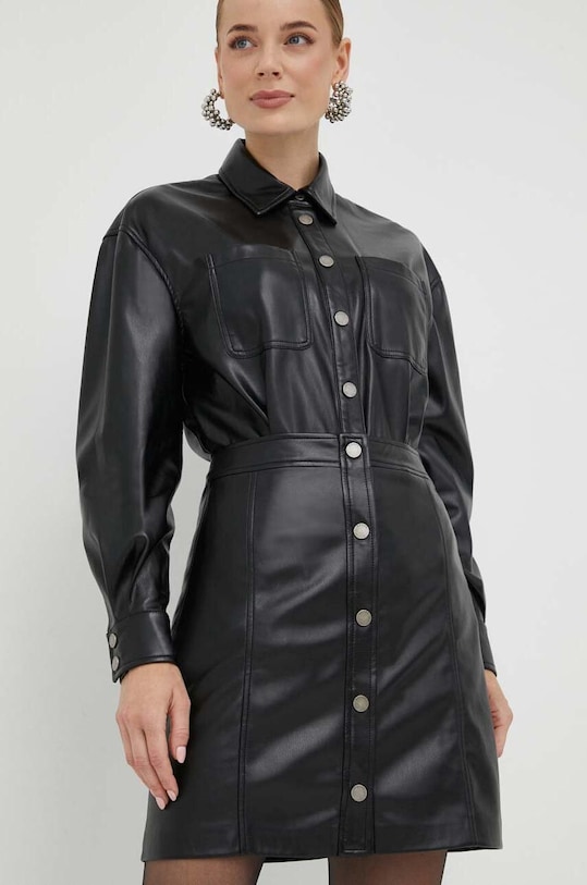 Suknja Guess bez uzorka crna W3YD65.WF8Q0