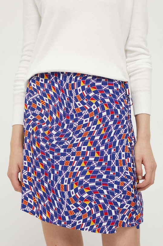 Пола Tommy Jeans вискоза тъмносин DW0DW15927