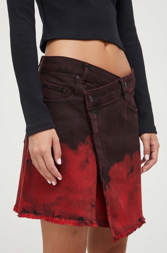 HUGO spódnica jeansowa casual bordowy 50495899