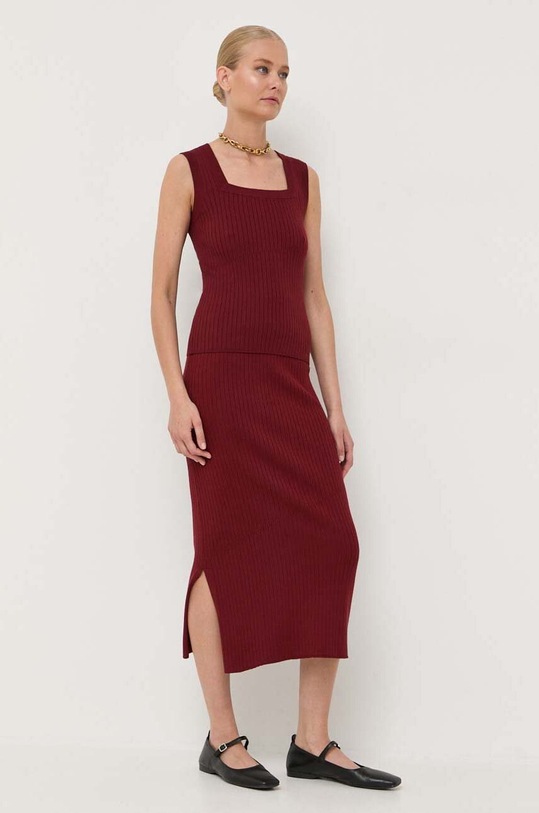 Max Mara Leisure spódnica 2333060134600 bordowy AW23
