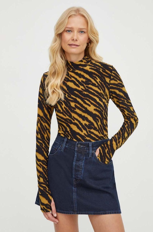 Levi's spódnica jeansowa bawełna granatowy A6161.0000