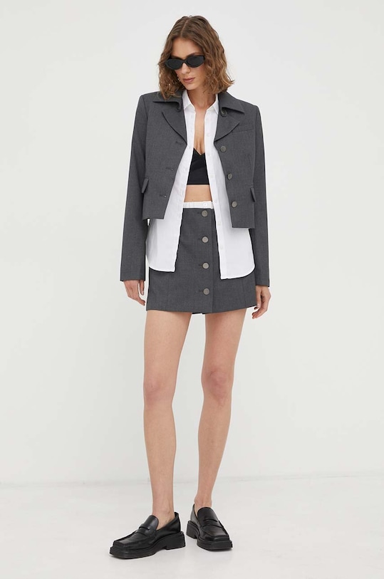 Remain spódnica z domieszką wełny 500361514 szary AW23