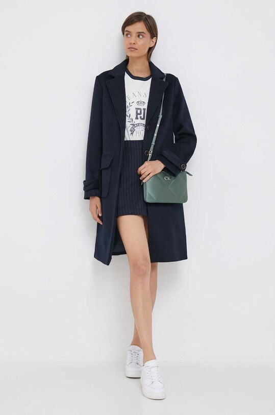 Pepe Jeans spódnica z domieszką wełny Irma PL901079.0AA granatowy AW23
