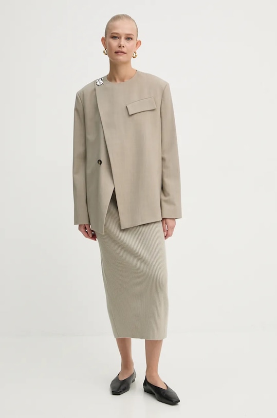 Вовняна спідниця Drykorn 66412.420002 бежевий AW24