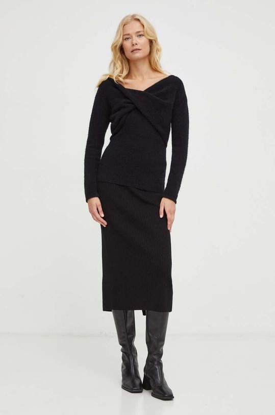 Drykorn spódnica wełniana 66412.420002 czarny AW24