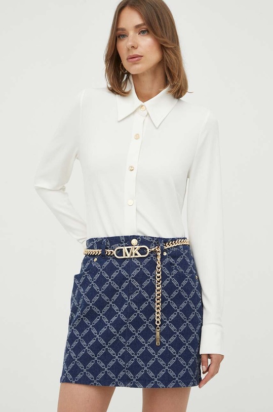 MICHAEL Michael Kors fustă din denim cu modele albastru MF3709D9NJ