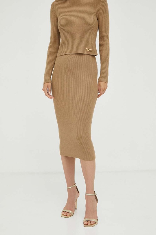MICHAEL Michael Kors fusta de lana MF370AB4VR maro AW23