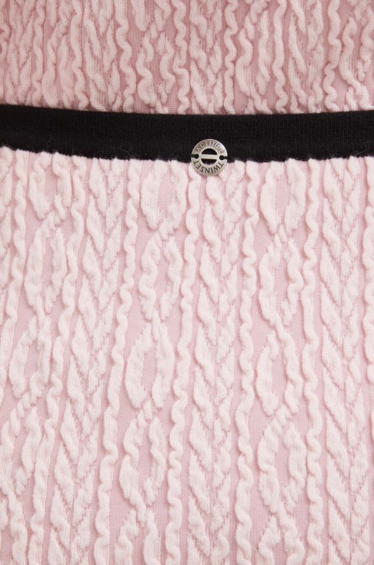 Twinset spódnica z domieszką wełny różowy 232AP3281